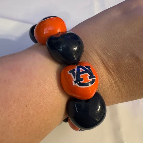 Auburn Tigers Collegiate 4 Piece Bundle Scarf Coin Id Purse Bracelet War Eagle - Picture 6 of 8